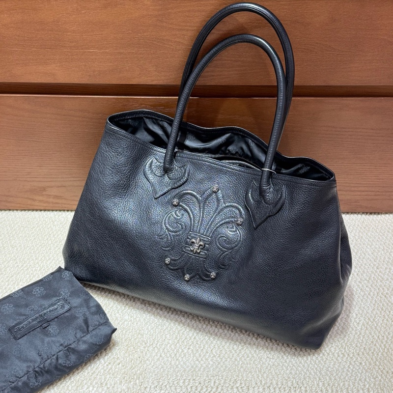 chrome hearts 黑色童軍花手提托特包 尺寸:48*29 附件:塵袋。-0