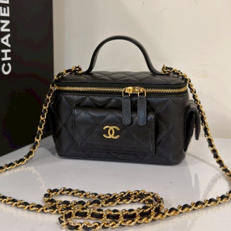 CHANEL香奈兒超限量荔枝牛皮黑金Cargo炸藥包🧯近全新包況特佳-11