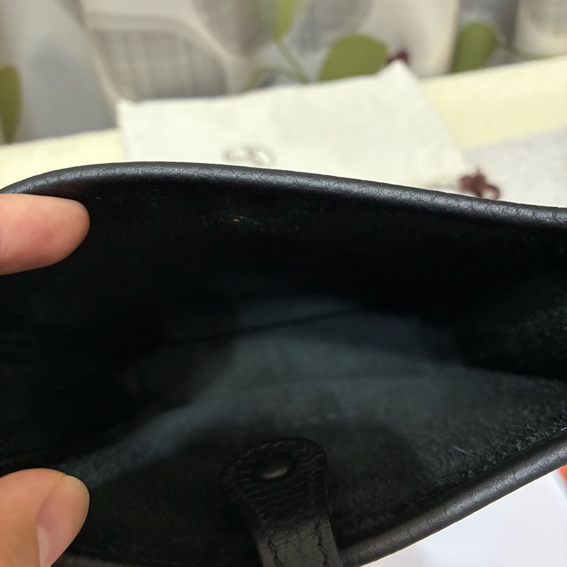 Hermes mini evelyne 16 黑色銀扣 K刻 黑白編織背帶-6
