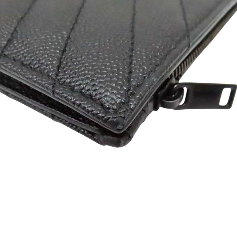 黑色 牛皮 Cassandre Matelasse 雙折短夾 【SAINT LAURENT YSL 聖羅蘭 】 668287-9
