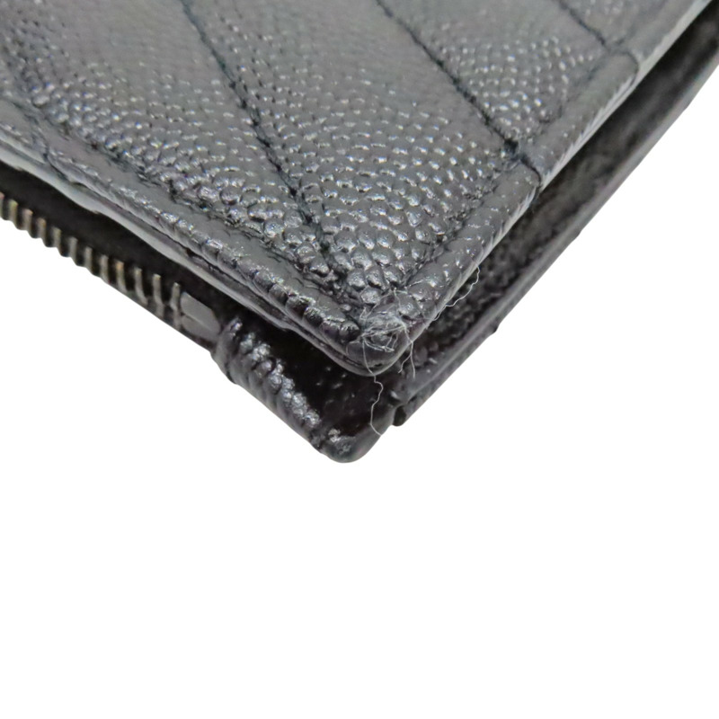 黑色 牛皮 Cassandre Matelasse 雙折短夾 【SAINT LAURENT YSL 聖羅蘭 】 668287-10