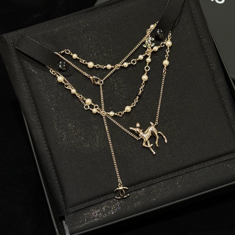 Chanel 新款 限定 vic小鹿項鍊 長度可調節-0