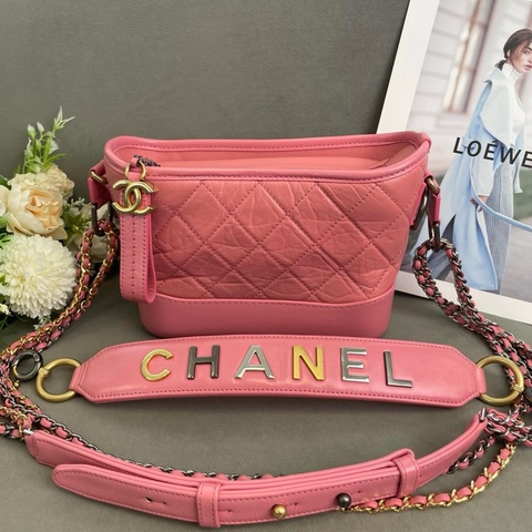 Chanel香奈兒 粉色流浪包小號29開  97新