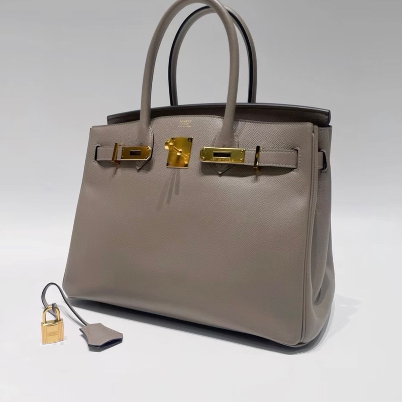 Hermes Birkin 30 M8 銀河灰 金扣E皮 C刻-1