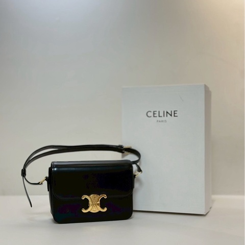 Celine｜凱旋門方包 黑金