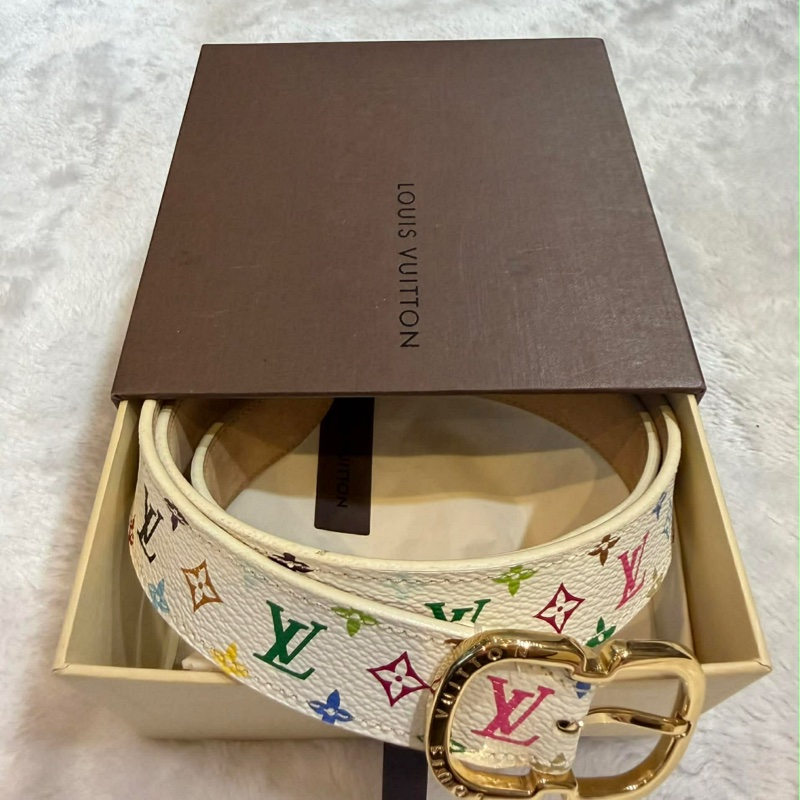 LV M9585 村上隆白彩腰帶（腰圍80/32）-6