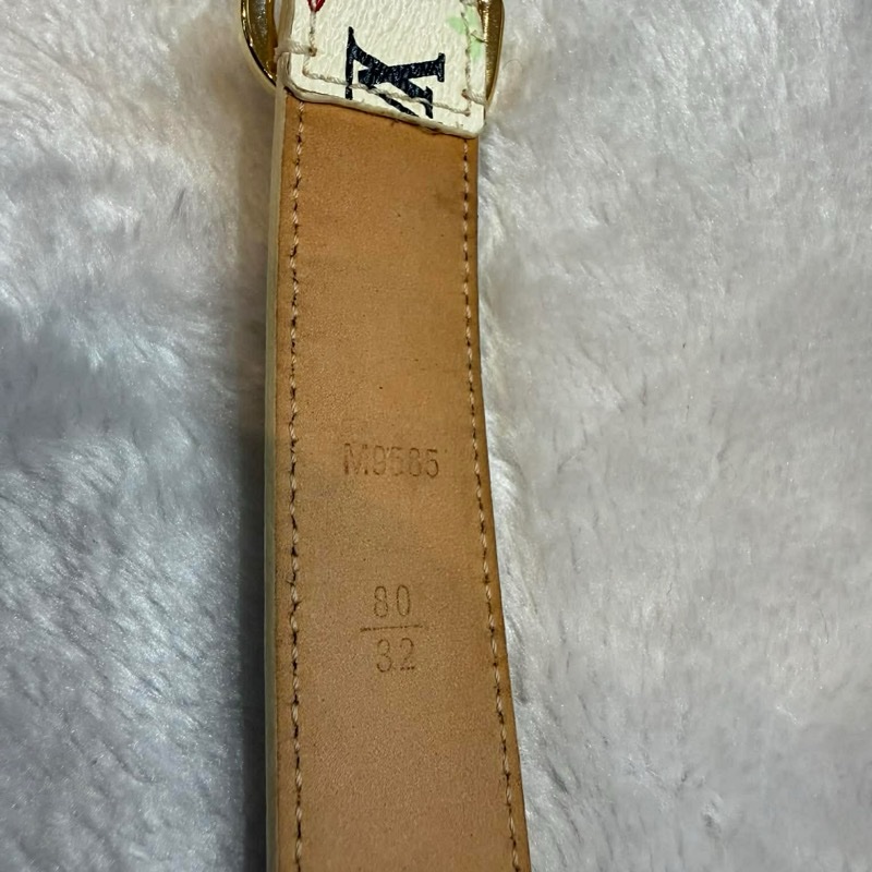 LV M9585 村上隆白彩腰帶（腰圍80/32）-8