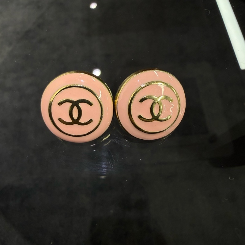 chanel 香奈兒金分琺瑯豆豆耳夾 🈚附件-0