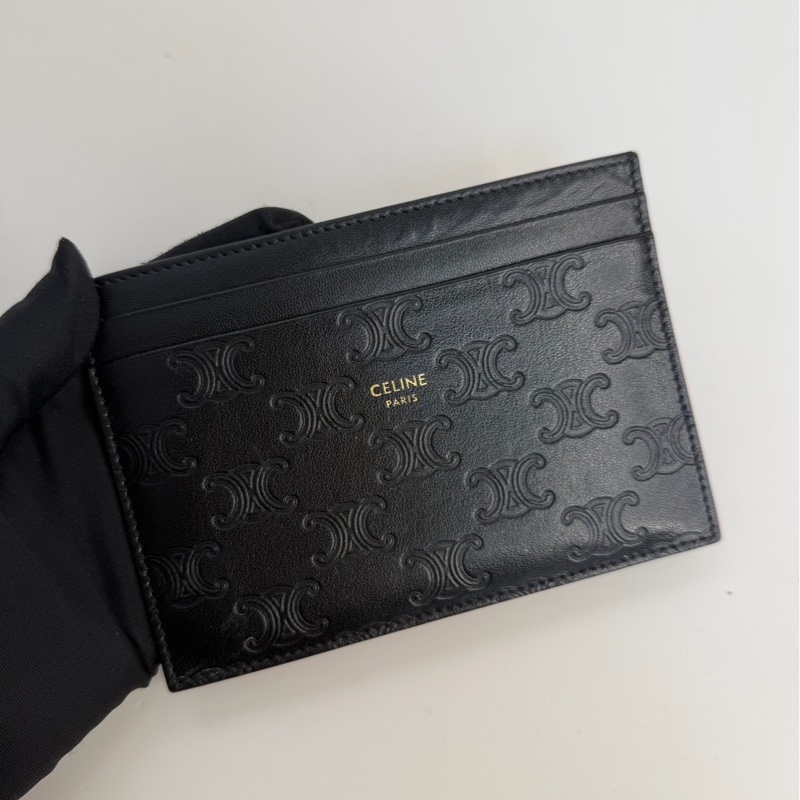 Celine｜凱旋門壓紋 扁卡包-0