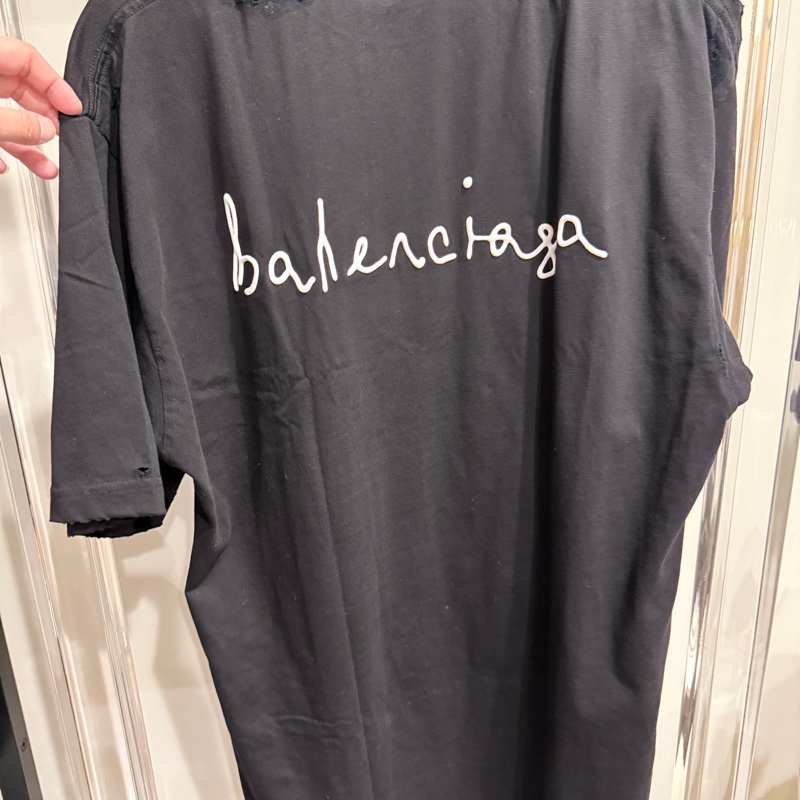 Balenciaga✨情人節系列愛心塗鴉字體做舊破洞oversize T #XXS-1