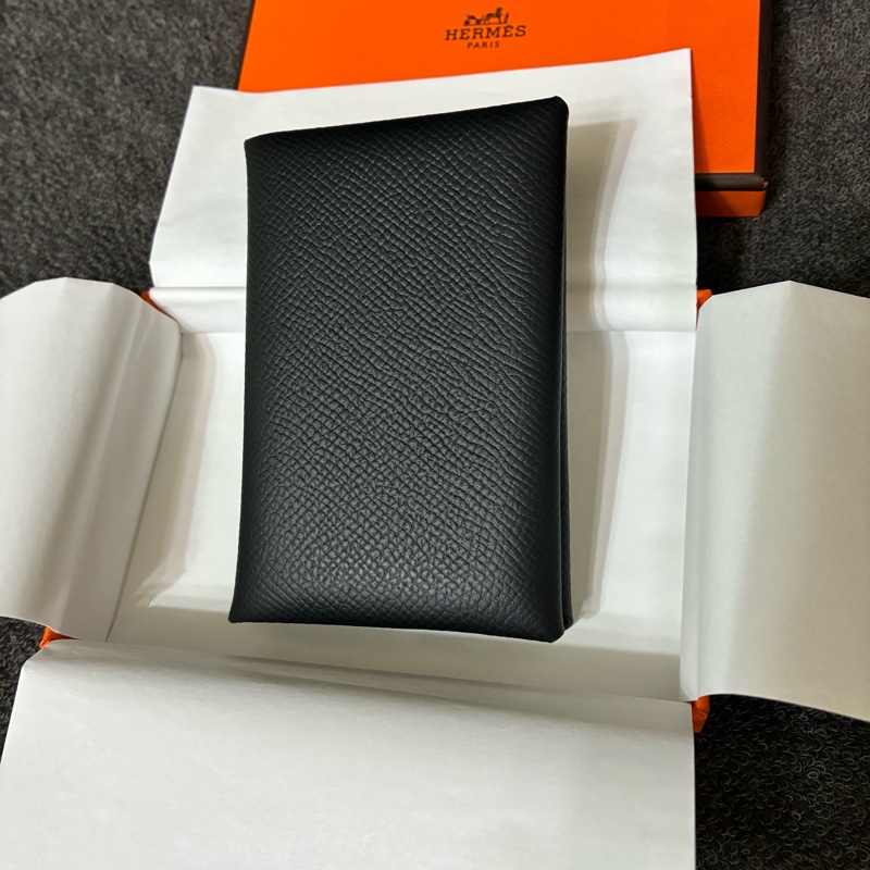 Hermes Calvi 黑色卡夾-0