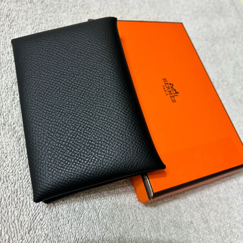 Hermes Calvi 黑色卡夾-2