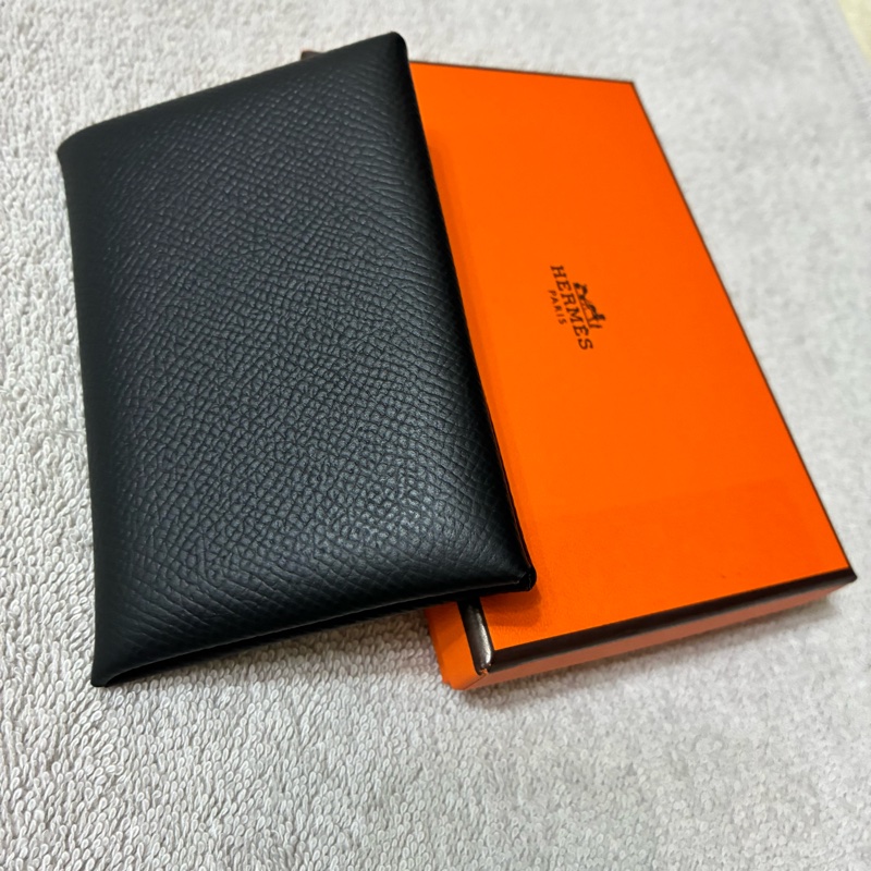 Hermes Calvi 黑色卡夾-3