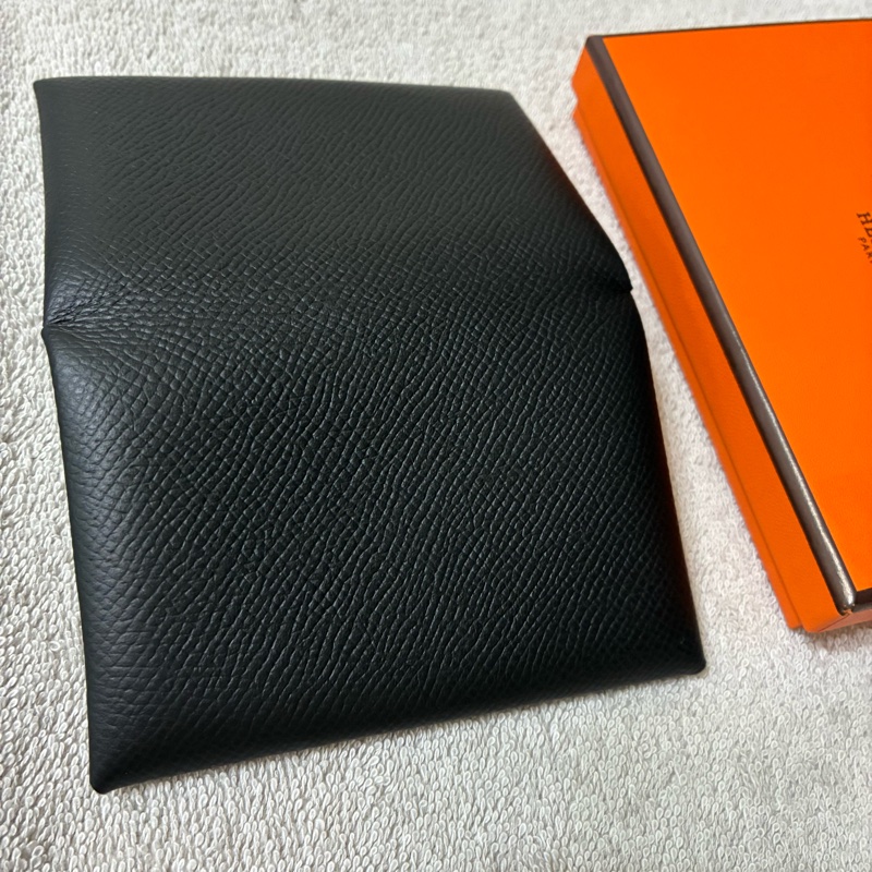 Hermes Calvi 黑色卡夾-4
