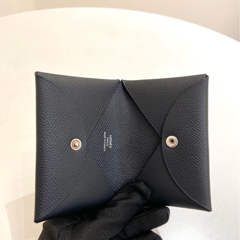 Hermes愛馬仕黑色卡包  B刻 尺寸：10*7 附件：盒子 尘袋 保卡。-0