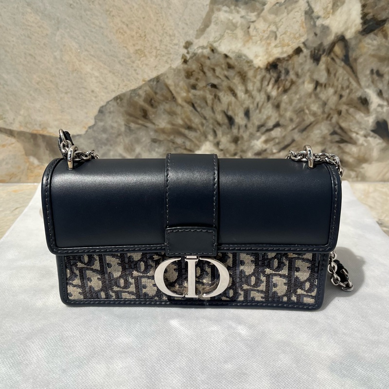 Dior Easy West 銀釦蒙田掀蓋斜背包-0