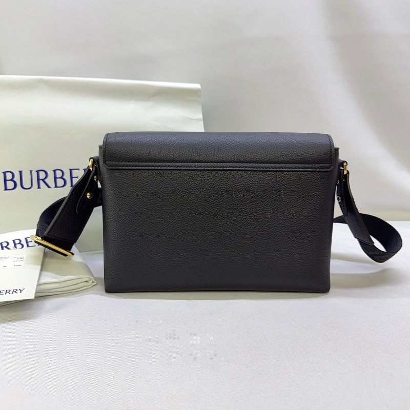 BURBERRY 小牛皮拚帆布格紋斜背包-1