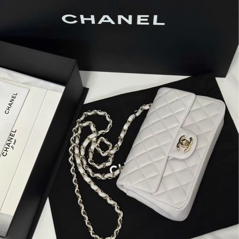 chanel cf大mini 灰色-0