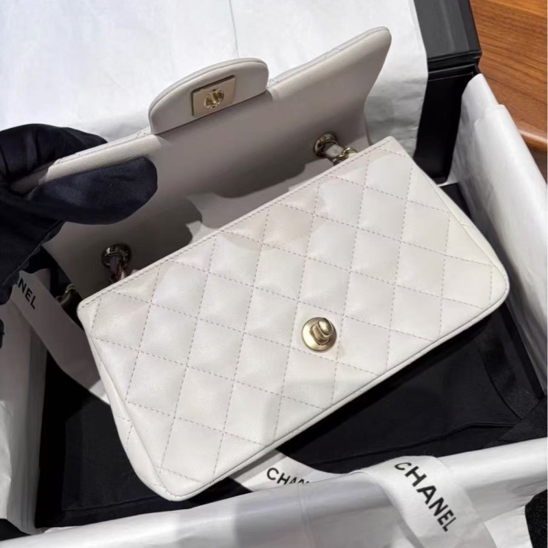 chanel cf大mini 灰色-2