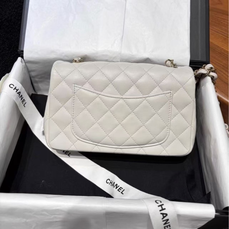 chanel cf大mini 灰色-4