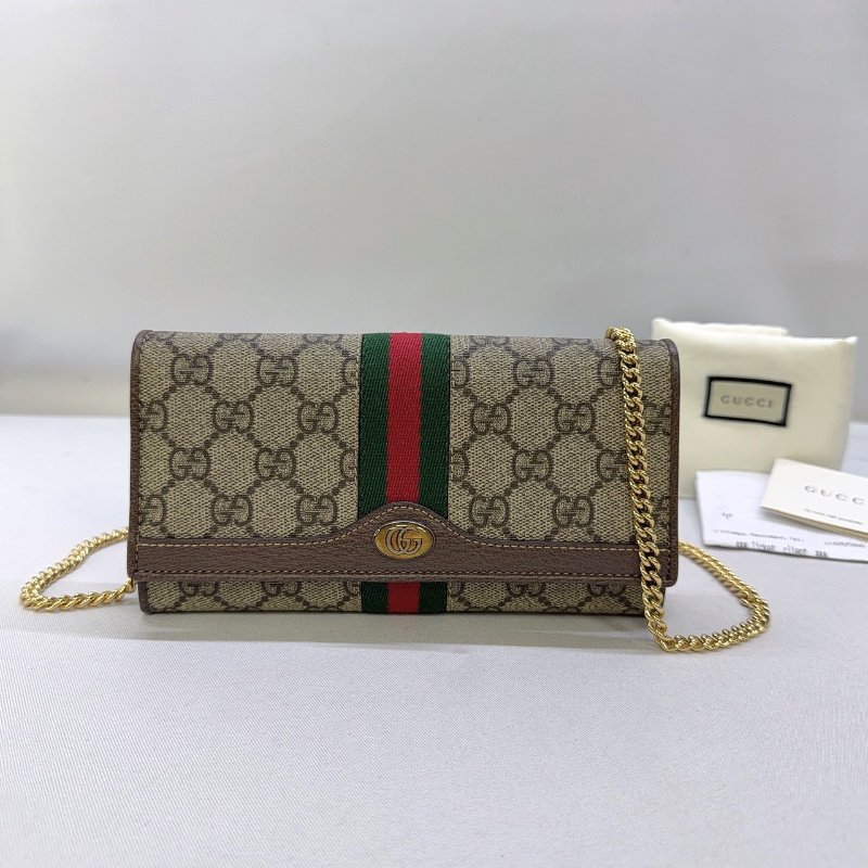 GUCCI Ophidia帆布翻蓋WOC鏈包-0