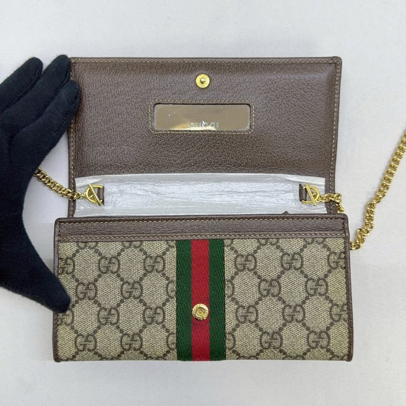 GUCCI Ophidia帆布翻蓋WOC鏈包-4