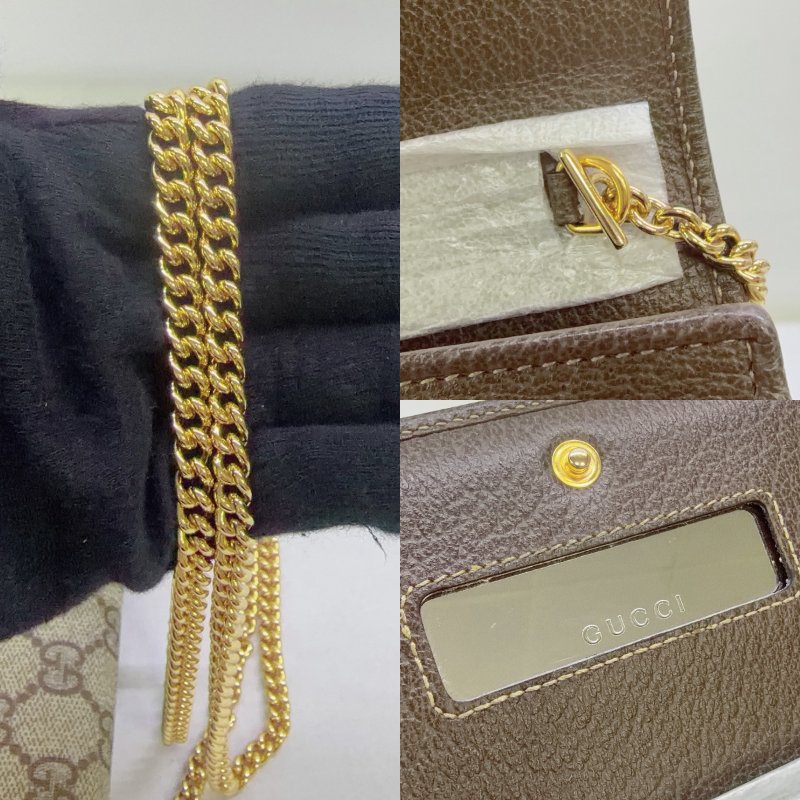 GUCCI Ophidia帆布翻蓋WOC鏈包-7