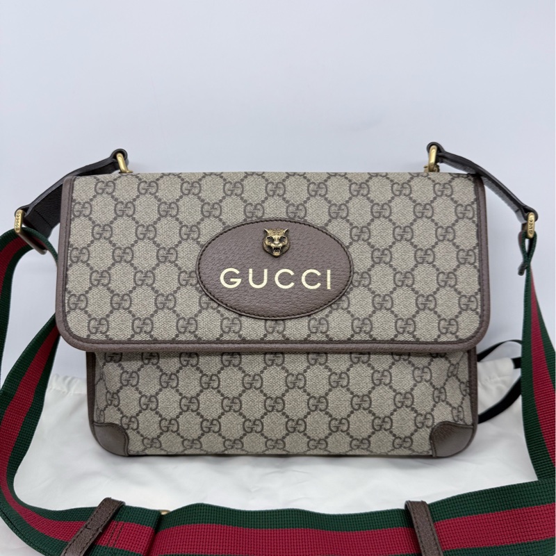 GUCCI古驰 大号双面虎头相机包 032黑标，原始成色，内里干净，成色如图。-0