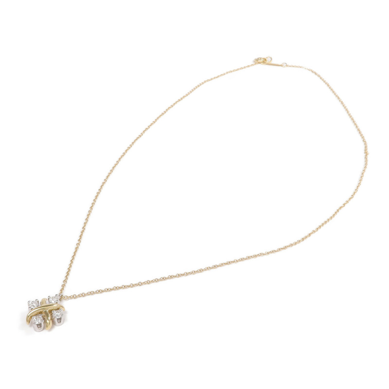 TIFFANY＆CO PT950鉑金/18K黃金Sixteen Stone Necklace鑽石項鍊-3
