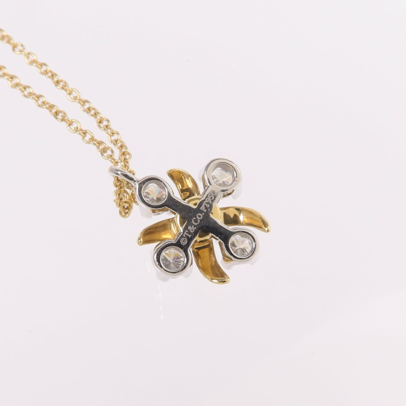 TIFFANY＆CO PT950鉑金/18K黃金Sixteen Stone Necklace鑽石項鍊-7