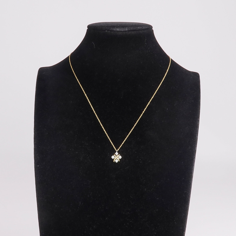 TIFFANY＆CO PT950鉑金/18K黃金Sixteen Stone Necklace鑽石項鍊-9