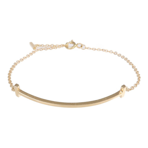 TIFFANY＆CO 18K玫瑰金T Smile Bracelet手鏈