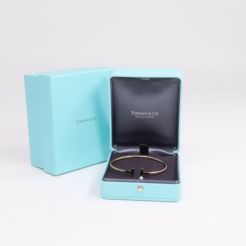 TIFFANY＆CO 18K玫瑰金T Wire Bracelet縞瑪瑙手鐲-8