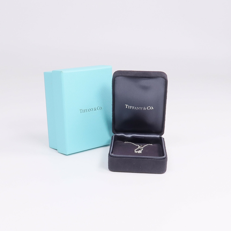 TIFFANY＆CO 18K白金T Smile Small Necklace項鍊-7