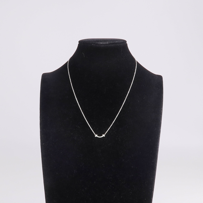 TIFFANY＆CO 18K白金T Smile Small Necklace項鍊-8