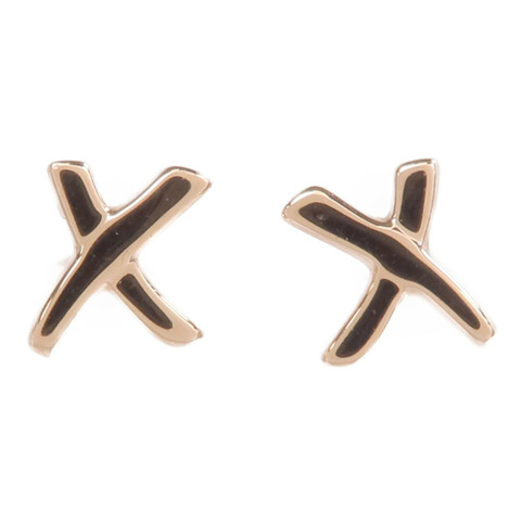 TIFFANY＆CO 18K玫瑰金X Earrings耳環