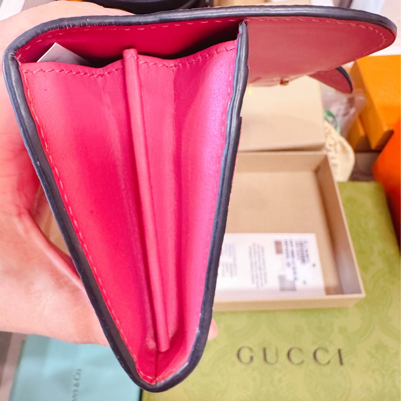 BURBERRY 粉色皮革金屬扣環長夾-8