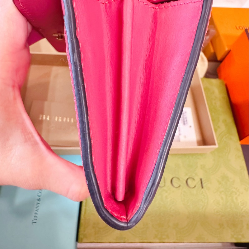 BURBERRY 粉色皮革金屬扣環長夾-10
