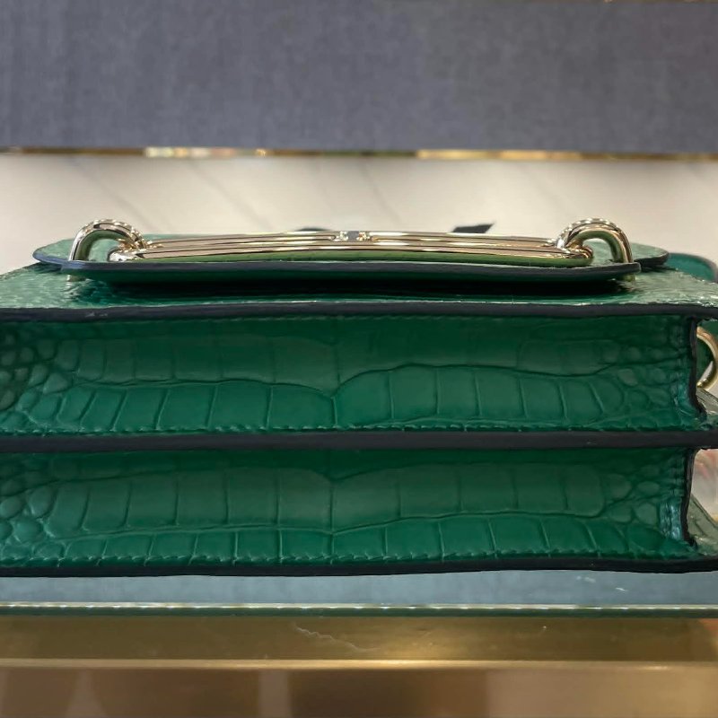 HERMES  霧面鱷魚小豬鼻包 金扣 仙人掌綠-3