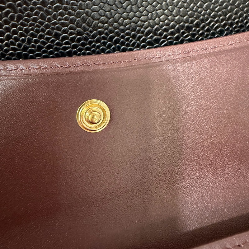 CHANEL A31506 黑 荔枝皮 金釦 零錢 COCO 發財 長夾 皮夾-29