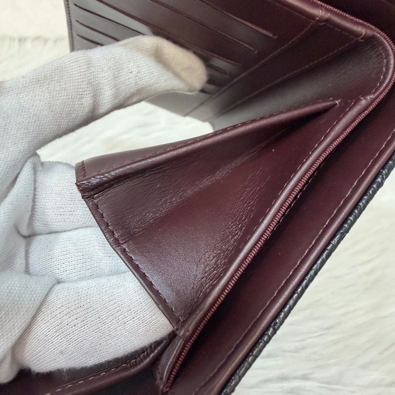 CHANEL A31506 黑 荔枝皮 金釦 零錢 COCO 發財 長夾 皮夾-34