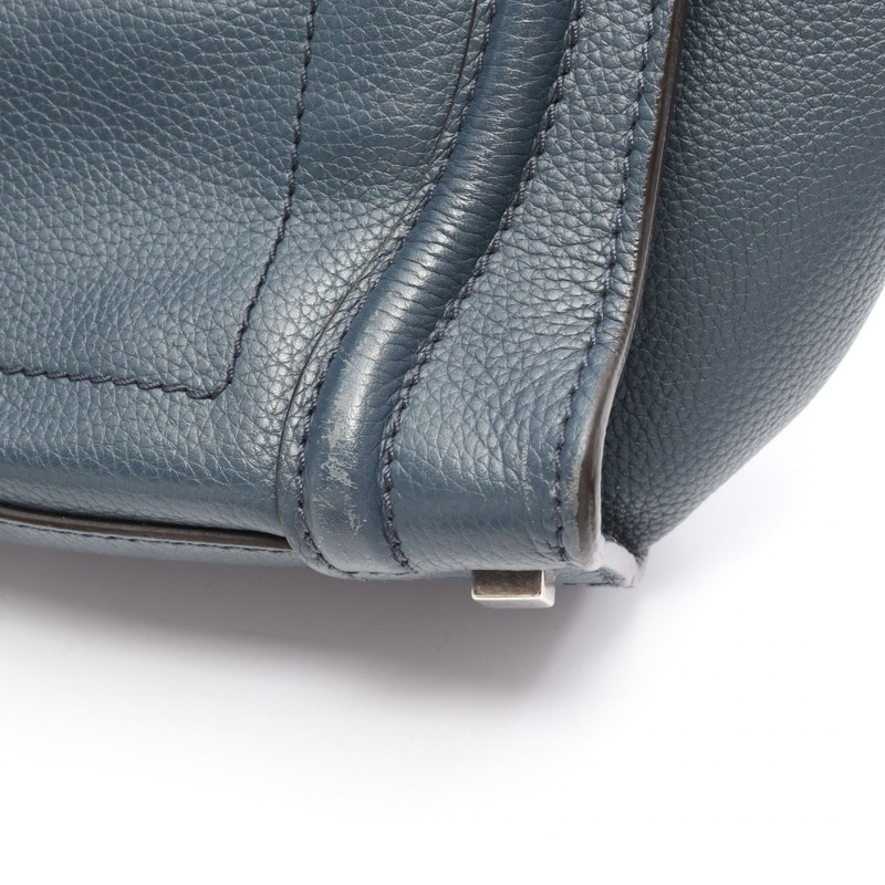 CELINE Luggage Micro Shopper 手提包 167793 皮革 海軍藍 二手 女士-10