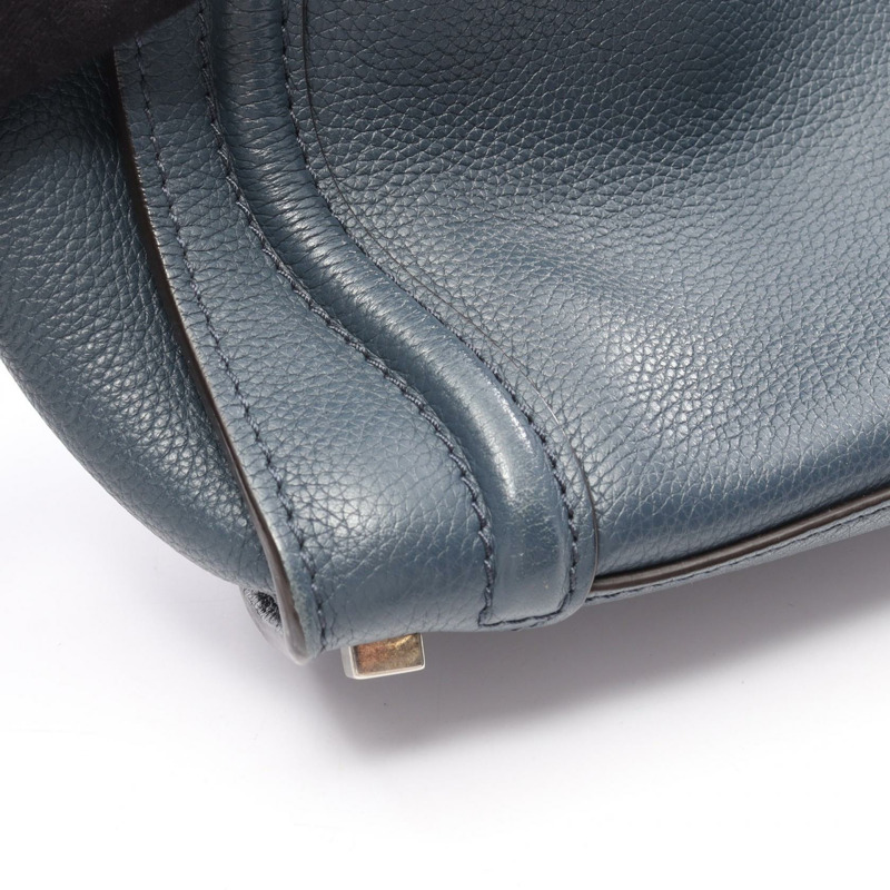 CELINE Luggage Micro Shopper 手提包 167793 皮革 海軍藍 二手 女士-12