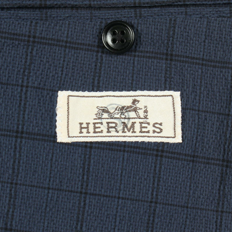 愛馬仕 (HERMES) 訂製西裝外套 #52 真絲棉海軍藍 二手男士-2