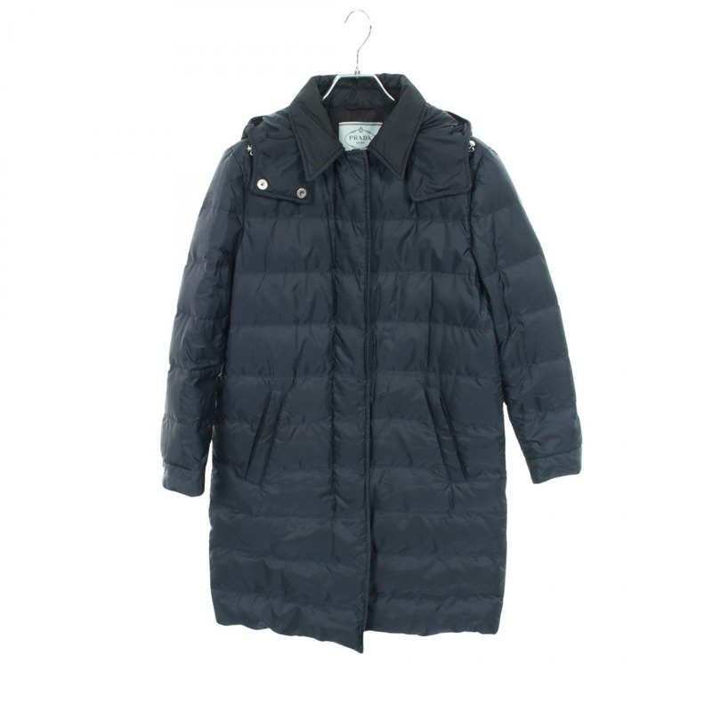 PRADA 羽絨外套 29Y899 尼龍海軍藍 二手 女款 #38-0