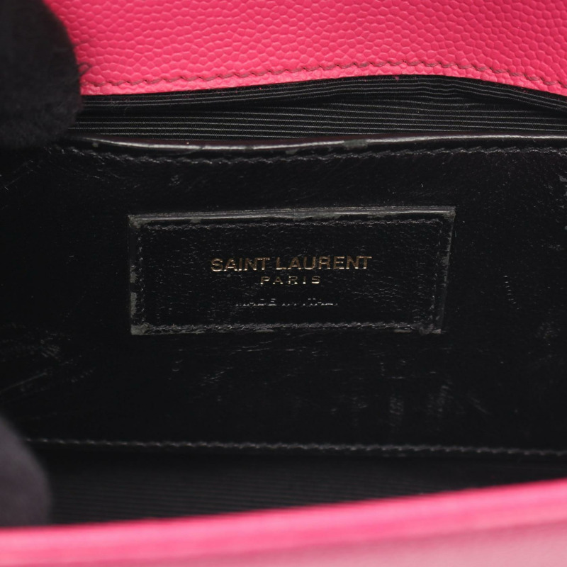 SAINT LAURENT PARIS Kate Monogram 鏈條肩背斜背包 皮革 粉紅色 二手-3