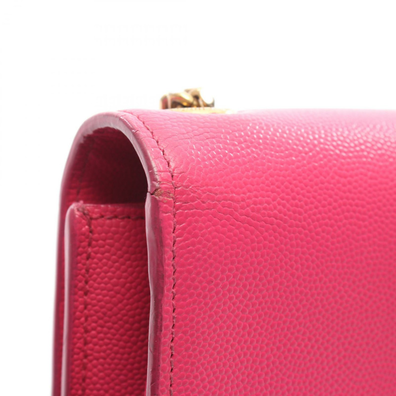 SAINT LAURENT PARIS Kate Monogram 鏈條肩背斜背包 皮革 粉紅色 二手-8