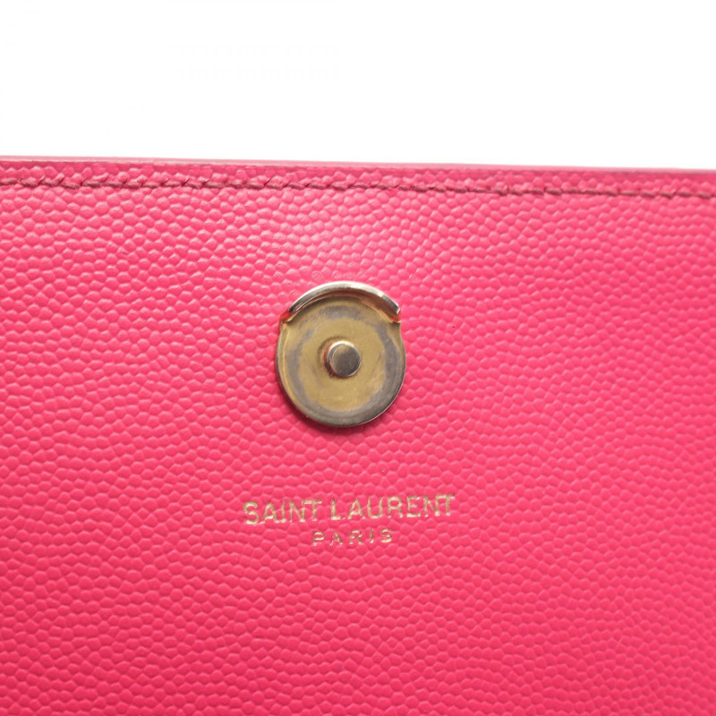 SAINT LAURENT PARIS Kate Monogram 鏈條肩背斜背包 皮革 粉紅色 二手-10