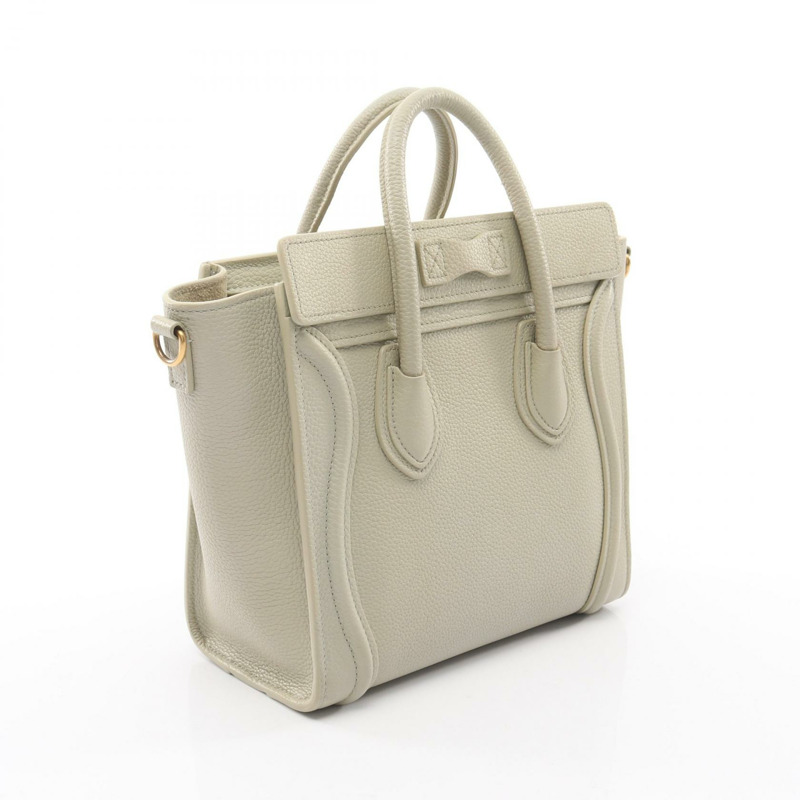 CELINE Luggage Nano Shopper 單肩手提包 189243 皮革 綠色 二手 女士-1