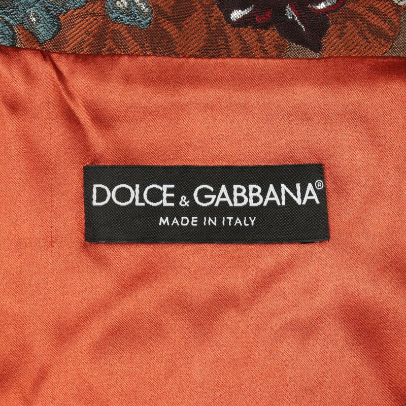DOLCE & GABBANA 不銹鋼領外套 F0V06Z 聚酯棕色多色 #38 二手-2